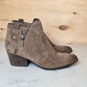 Crown Vintage Boot Larin Brown Suede Leather Ankle Bootie Womens 8